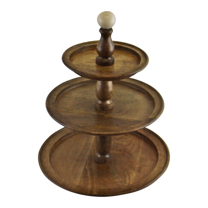 Country Cottage 3 Tier Mango Wood Cake Stand - Home Inspired Gifts