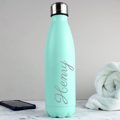 Personalised Mint Green Metal Insulated Drinks Bottle - Double-Walled Water Bottle - Kporium Home & Garden