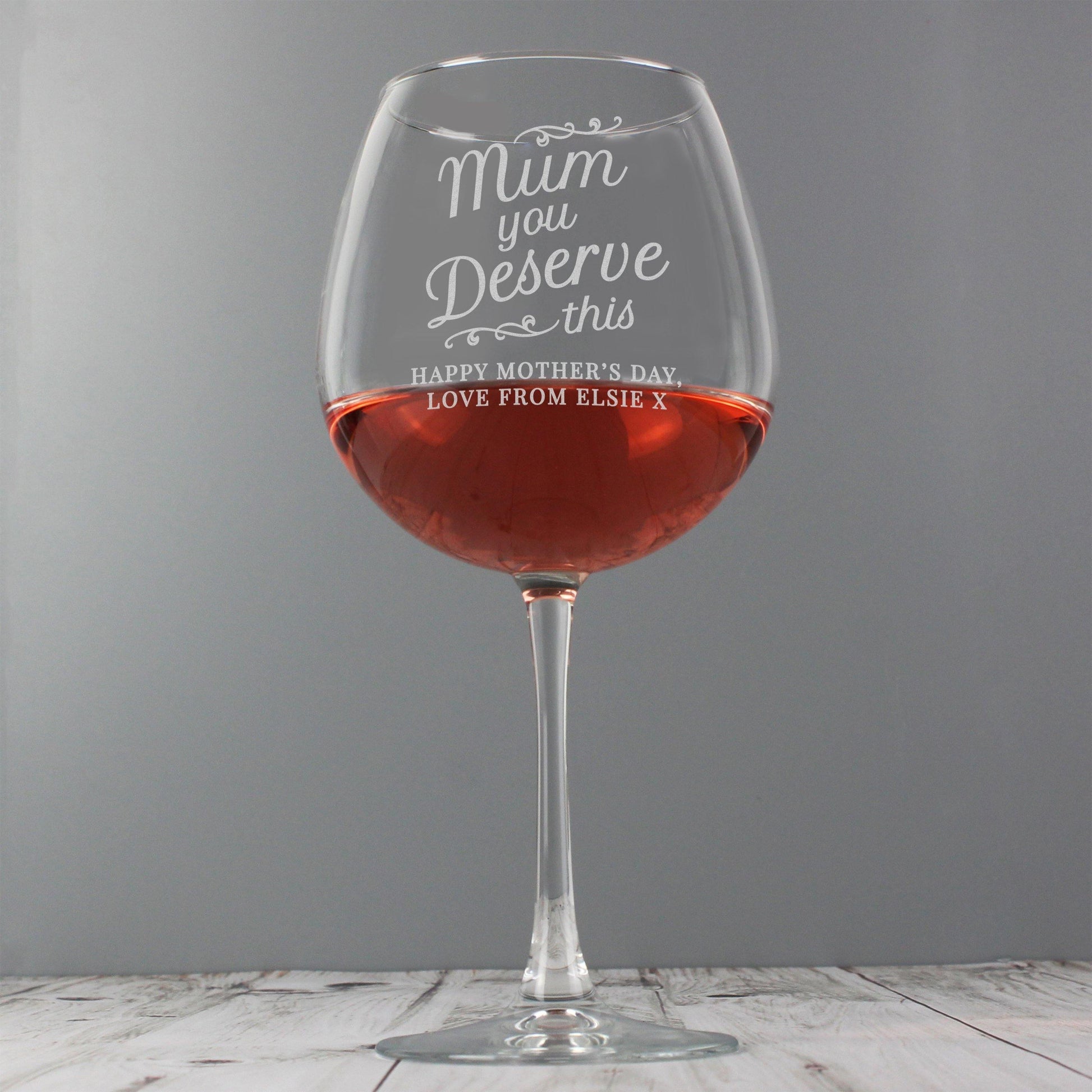 Personalised - 'Mum You Deserve This' Gin Balloon Glass Gift - Kporium Home & Garden