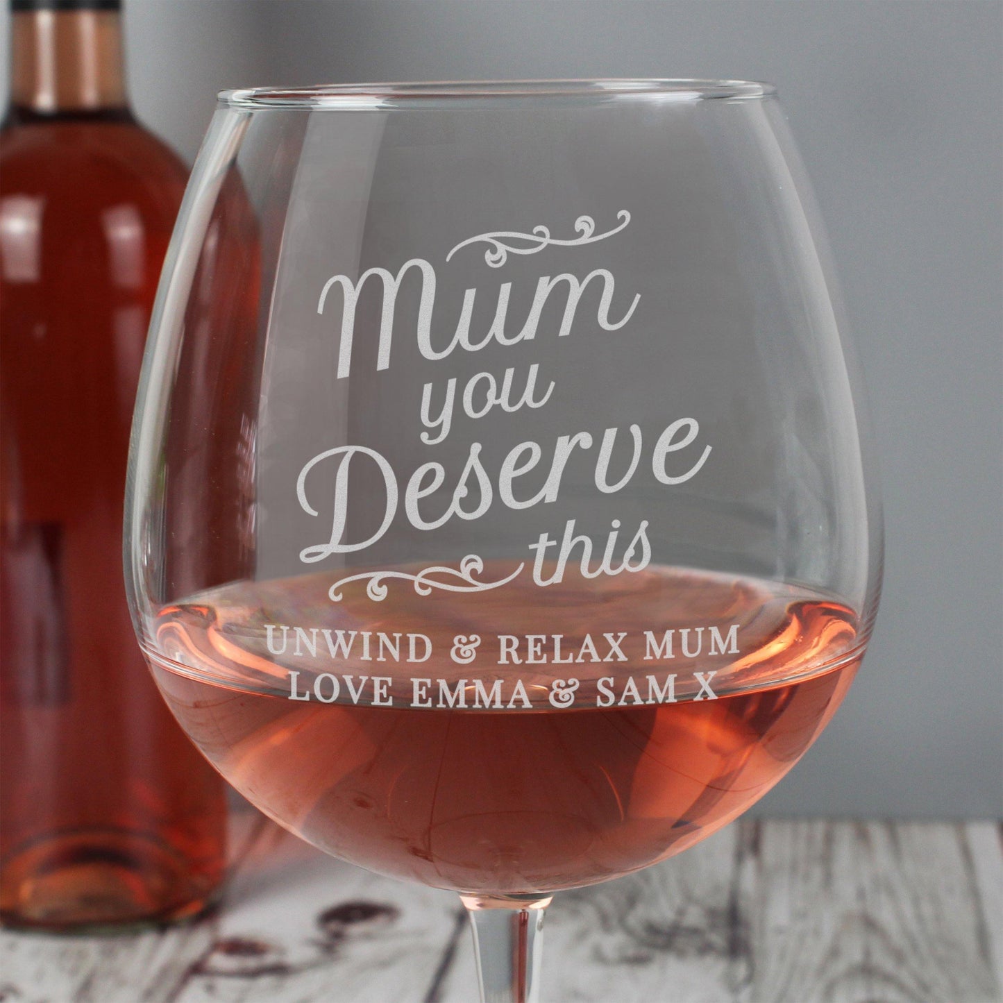 Personalised - 'Mum You Deserve This' Gin Balloon Glass Gift - Kporium Home & Garden