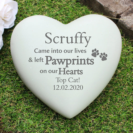 Personalised Pet Pawprints Heart Memorial Plaque Ornament - Kporium Home & Garden