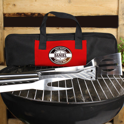Personalised Stamp Stainless Steel Utensils BBQ Kit Storage Bag - Home Inspired Gifts