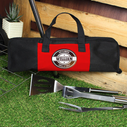 Personalised Stamp Stainless Steel Utensils BBQ Kit Storage Bag - Home Inspired Gifts