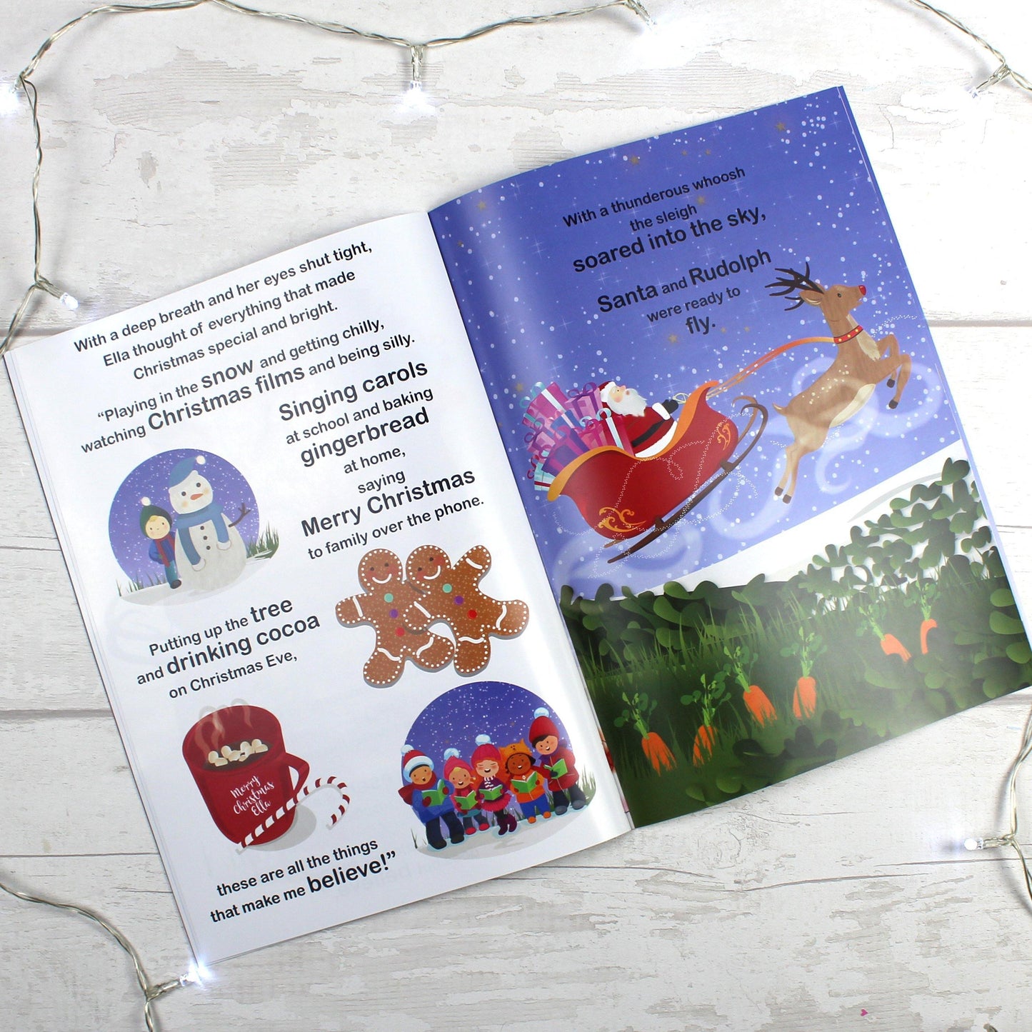 Personalised Girls "It's Christmas" Story Book, Featuring Santa and his Elf Twinkles - Kporium Home & Garden