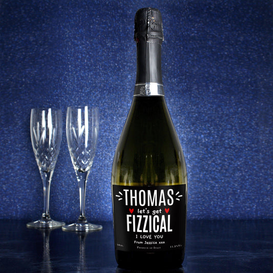 Personalised Let's Get FIZZICAL Prosecco Wine Bottle Gift - Home Inspired Gifts