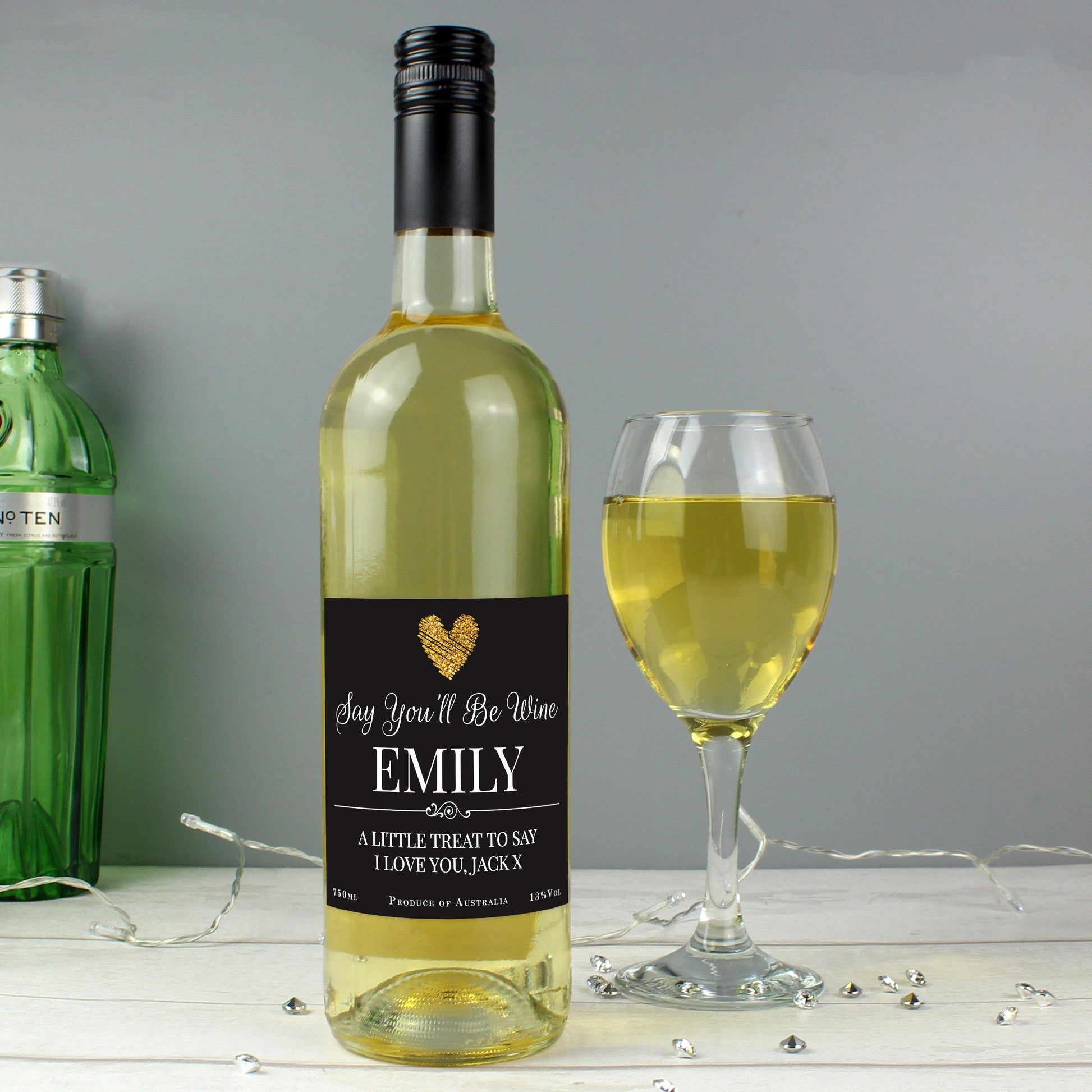 Personalised Say You'll Be Wine White Wine Chardonnay Bottle Gift - Home Inspired Gifts