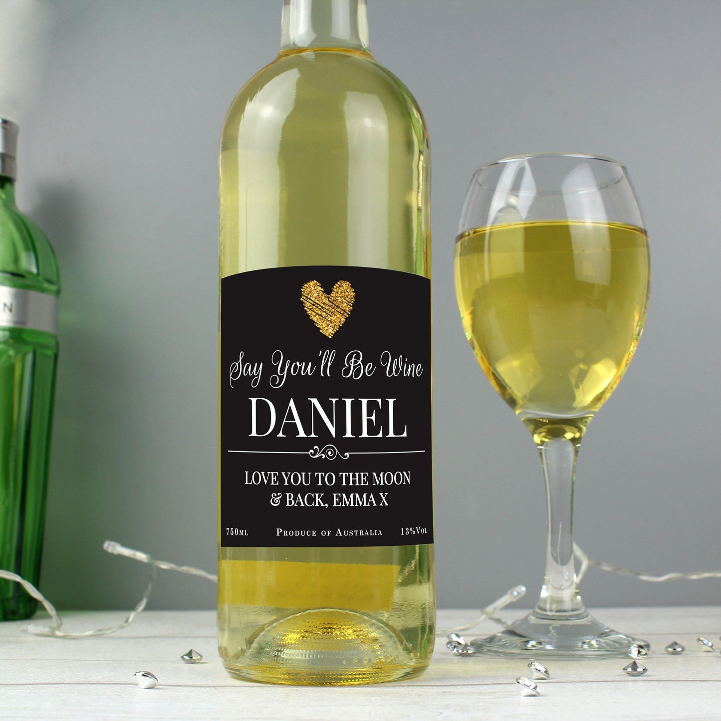 Personalised Say You'll Be Wine White Wine Chardonnay Bottle Gift - Home Inspired Gifts