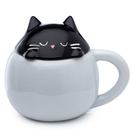 Peeping Lid Ceramic Lidded Animal Mug - Adoramals Feline Fine Cat - Home Inspired Gifts