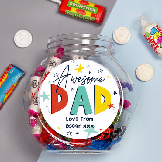 Personalised Awesome Dad Sweet Jar Confectionery - Home Inspired Gifts