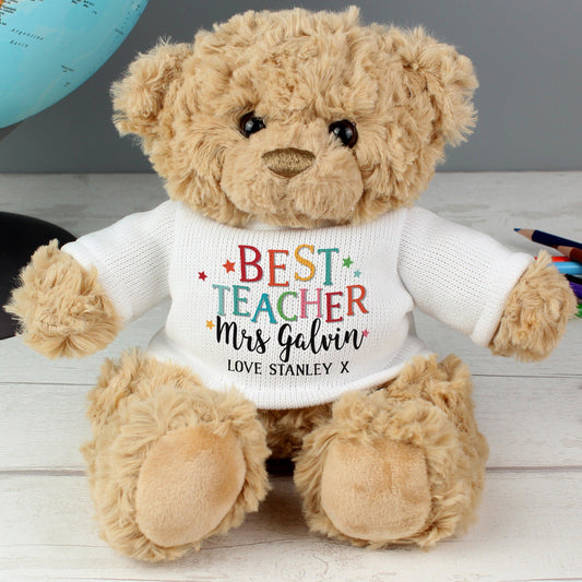 Personalised Best Teacher Teddy Bear Soft Toy Gift - Home Inspired Gifts