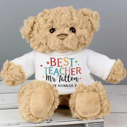 Personalised Best Teacher Teddy Bear Soft Toy Gift - Home Inspired Gifts