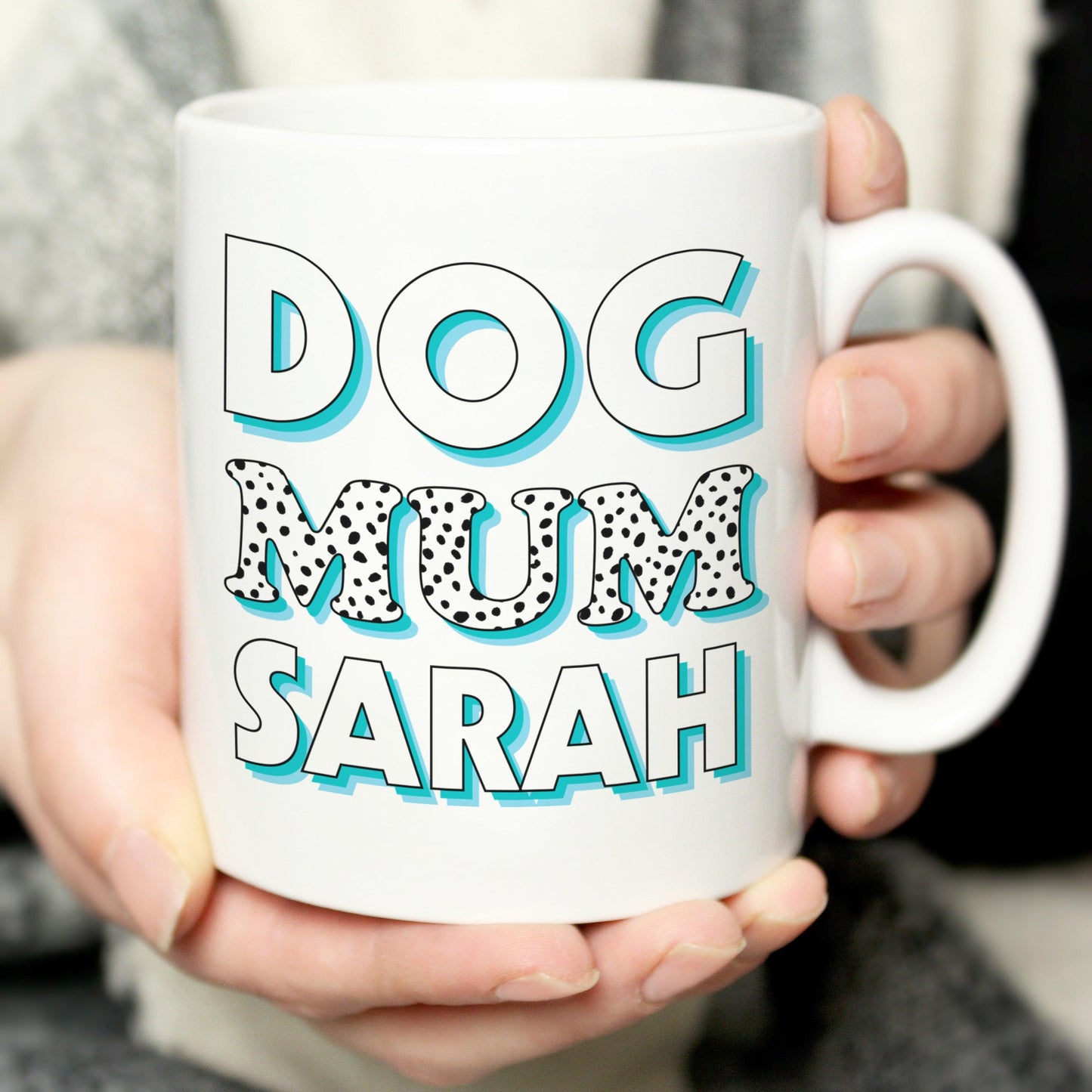 Personalised Dog Mum Blue Spots Mug Gift - Home Inspired Gifts