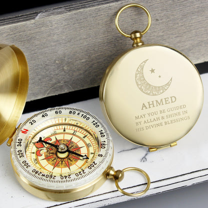 Personalised Gold Eid Keepsake Compass Keepsake Gift - Home Inspired Gifts