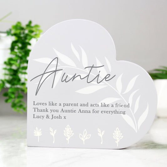 Personalised Leaf Decor Free Standing Heart Plaque Ornament - Home Inspired Gifts