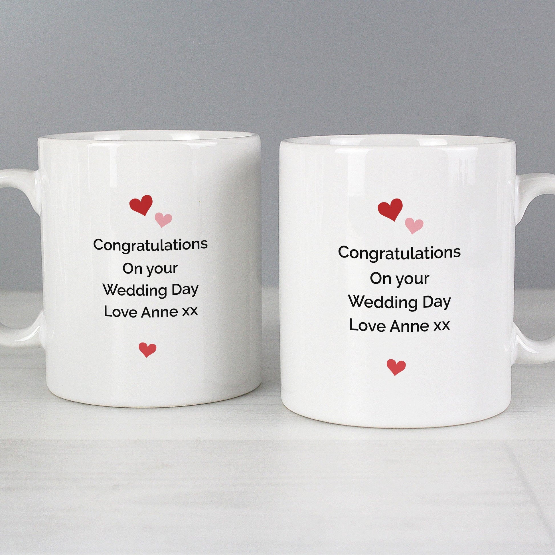 Personalised Mr & Mrs Valentine's Day Couple Confetti Hearts Mug Set - Home Inspired Gifts