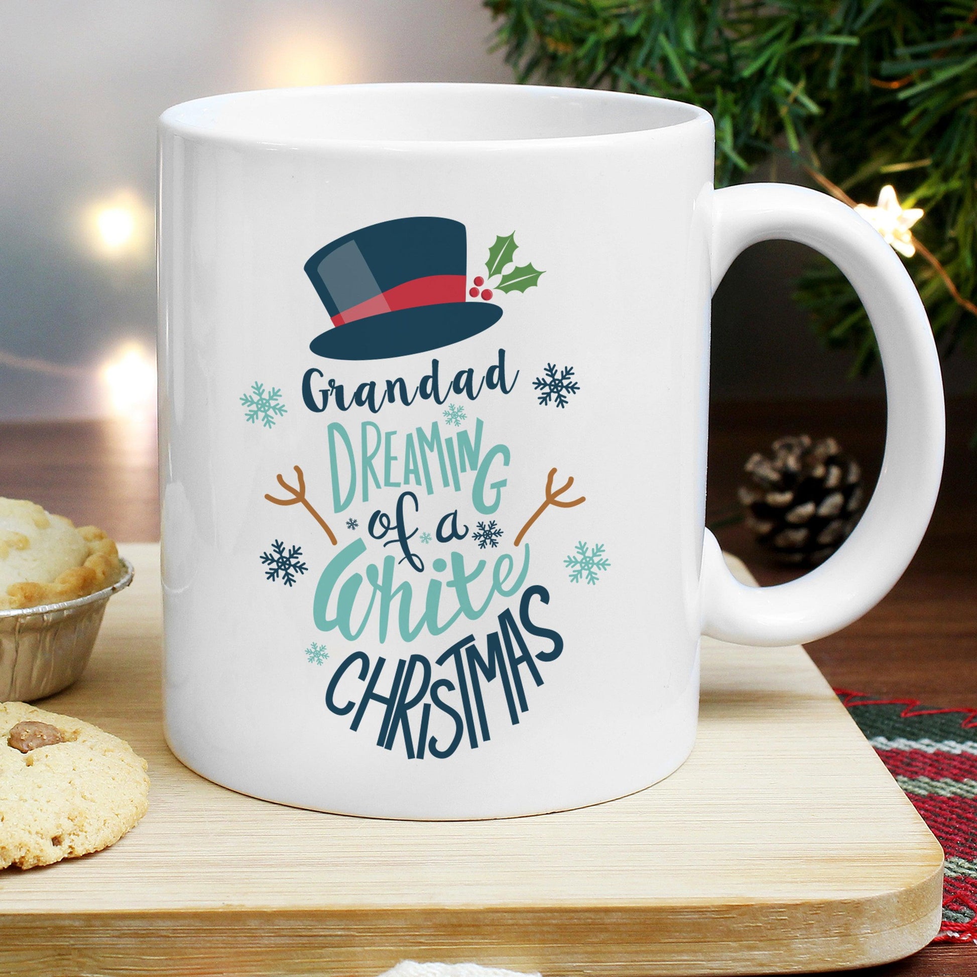 Personalised Name Dreaming of a White Christmas Mug - Home Inspired Gifts