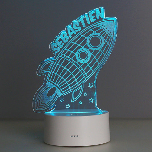 Personalised Name Rocket 7 LED Colour Changing Night Light - Home Inspired Gifts