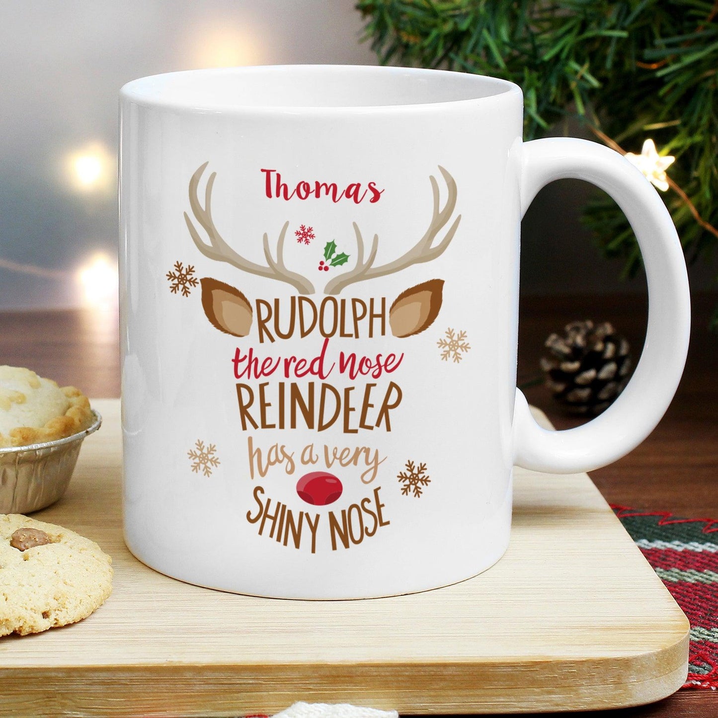 Personalised Name Rudolph the Red-Nosed Reindeer Mug - Home Inspired Gifts