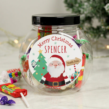 Personalised Name Santa Christmas' Sweet Jar - Home Inspired Gifts