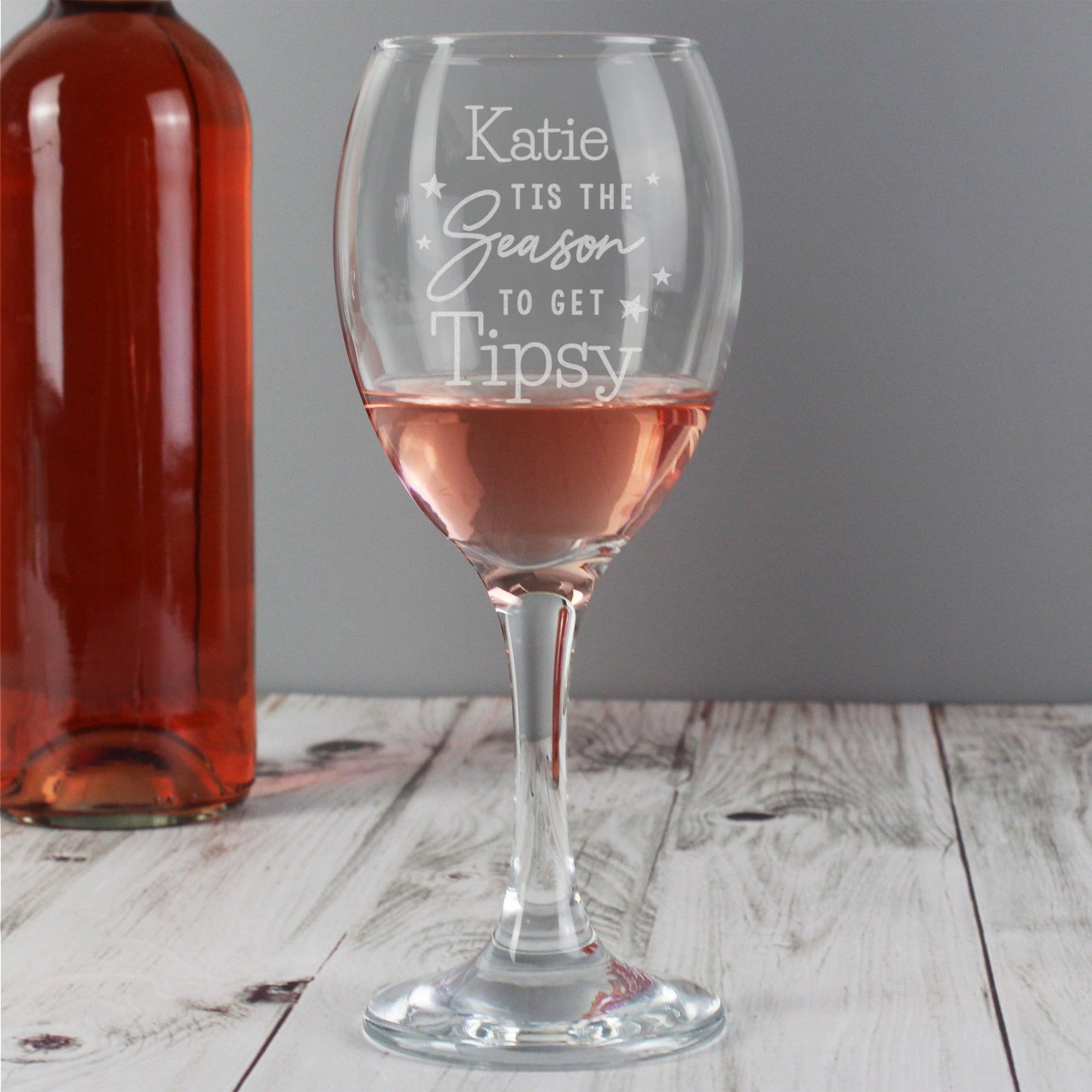 Personalised Name Tis The Season To Get Tipsy Christmas Wine Glass - Home Inspired Gifts