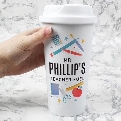 Personalised Teachers Insulated Reusable Eco Travel Cup 380ml - Home Inspired Gifts