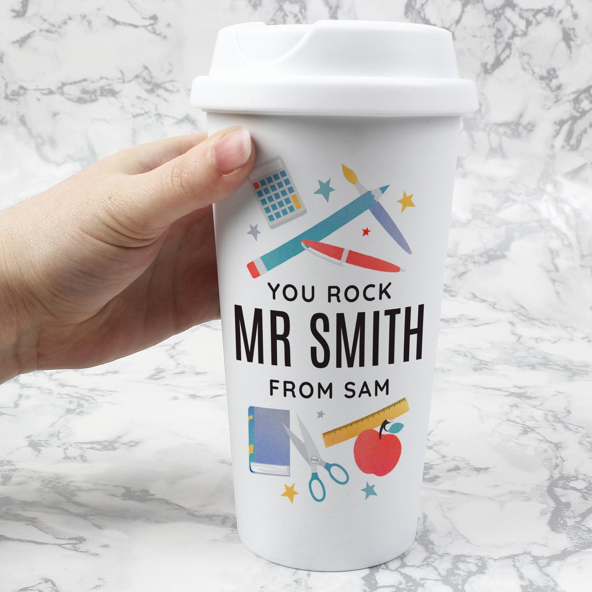 Personalised Teachers Insulated Reusable Eco Travel Cup 380ml - Home Inspired Gifts