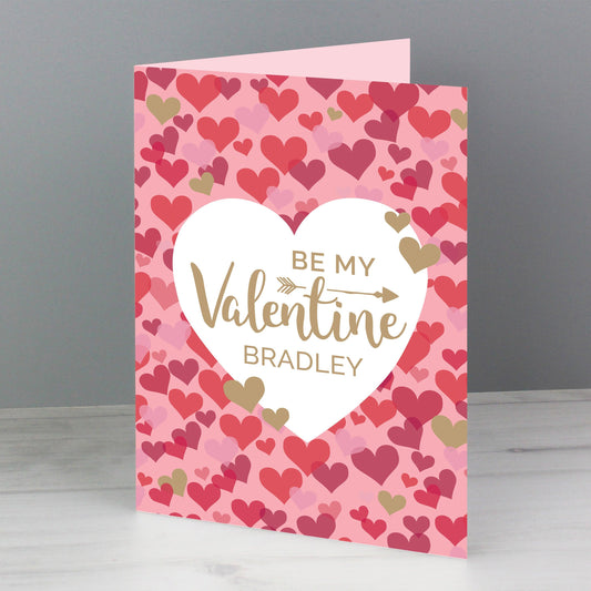 Personalised Be My Valentine's Day Confetti Hearts Greeting Card - Home Inspired Gifts