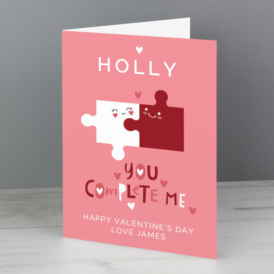 Personalised You Complete Me Puzzle Greeting Card - Home Inspired Gifts