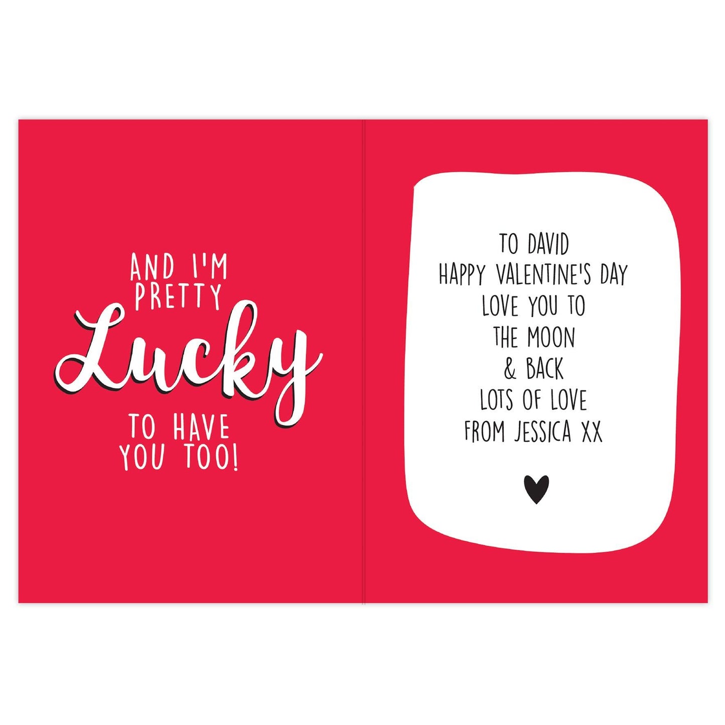 Personalised You're One Lucky Guy Valentines Greeting Card - Home Inspired Gifts