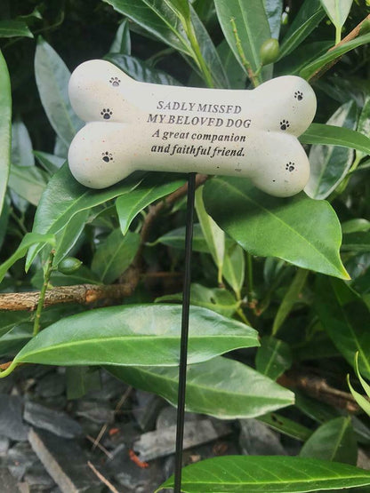 Pet Dog Bone Graveside Remembrance Spike Memorial Plaque - Home Inspired Gifts