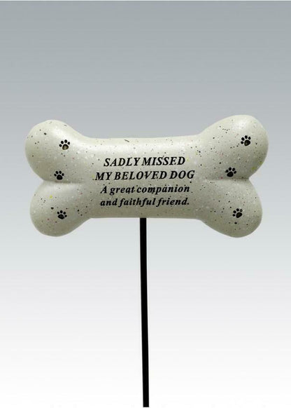 Pet Dog Bone Graveside Remembrance Spike Memorial Plaque - Home Inspired Gifts