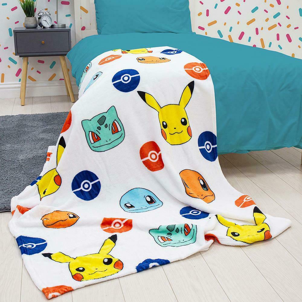 Pokemon Badges Kids Soft Fleece Throw Blanket - Home Inspired Gifts