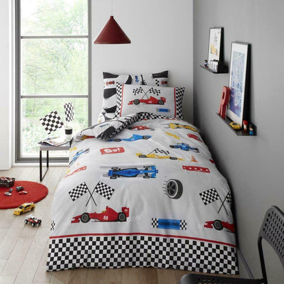 Racing Car Kids Duvet Bedding Cover Set - Home Inspired Gifts