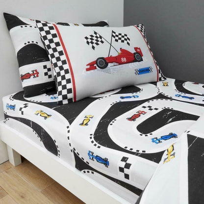 Racing Car Kids Duvet Bedding Cover Set - Home Inspired Gifts