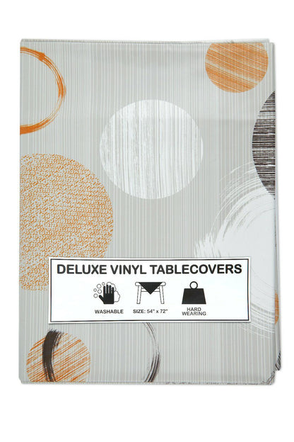 Rectangle Vinyl Plastic Wipe Clean Tablecloth - Circles - Home Inspired Gifts