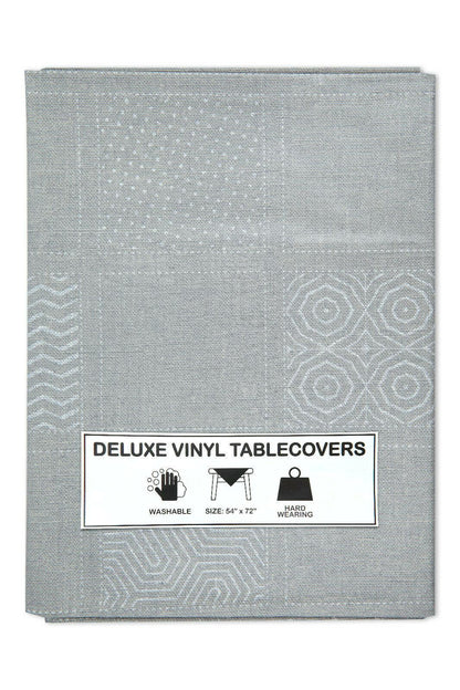 Rectangle Vinyl Plastic Wipe Clean Tablecloth - Geometric Squares - Home Inspired Gifts