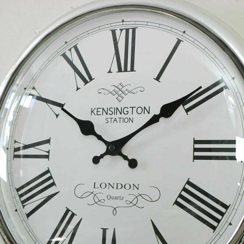 Silver Round Pocket Watch Style Wall Clock - Kporium Home & Garden