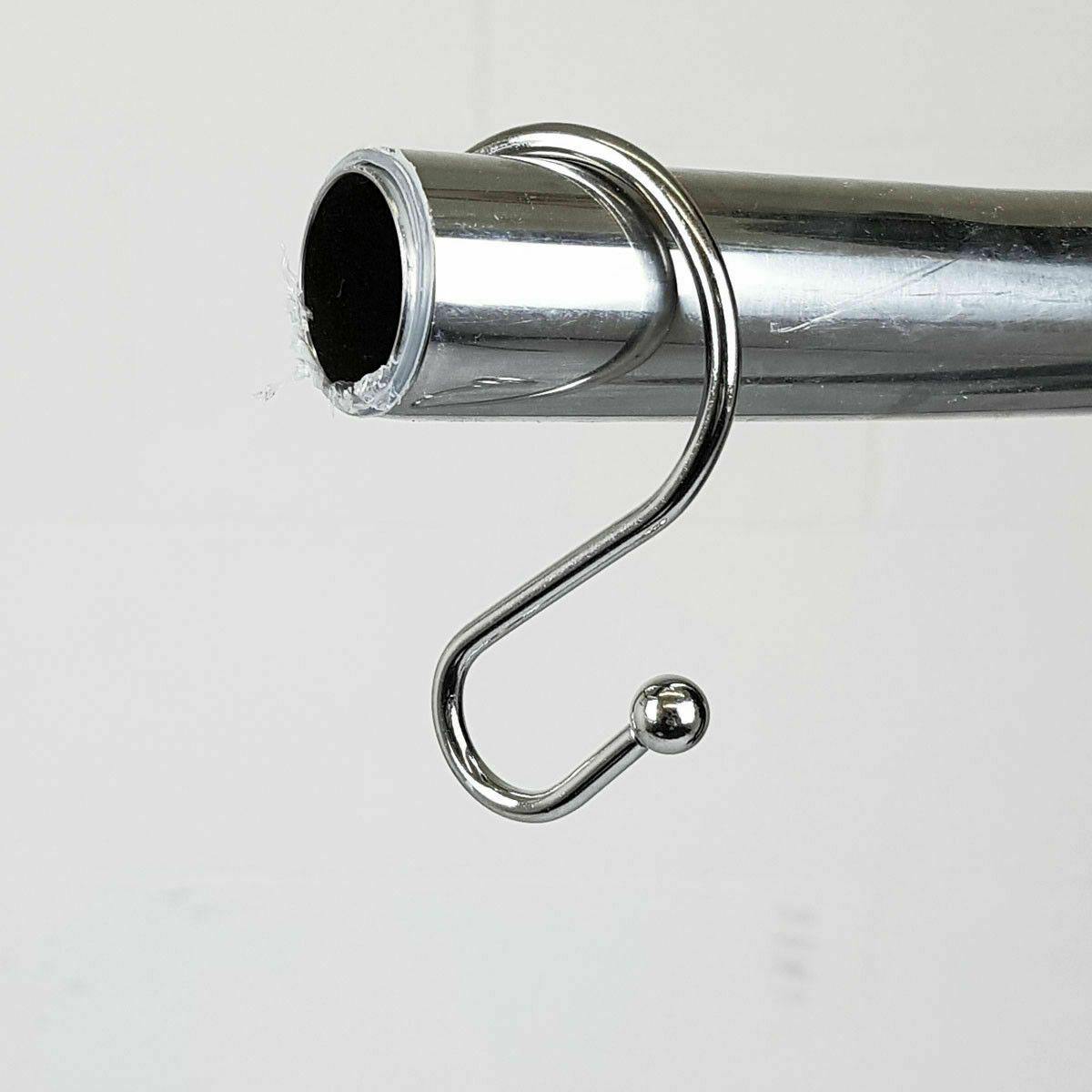 Chrome Shower Curtain Hooks - 12 Pack - S Shape Bathroom Rings Hooks - Home Inspired Gifts
