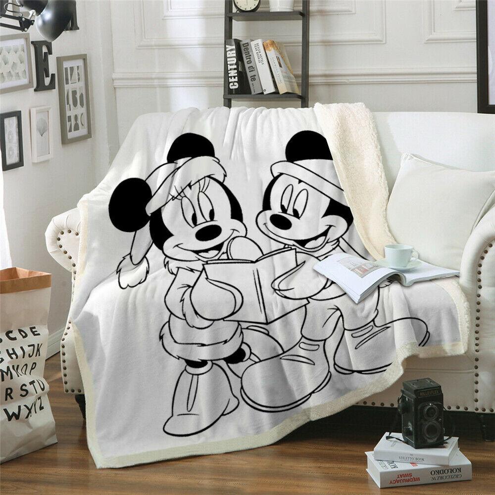 Warm Soft Fleece Blanket Throw - Mickey Minnie Mouse Design - Home Inspired Gifts
