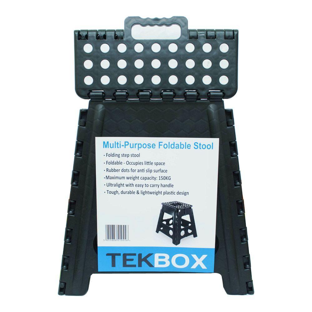 Heavy-Duty Large Folding Step Stool with Handle – Portable Compact - Black - Home Inspired Gifts