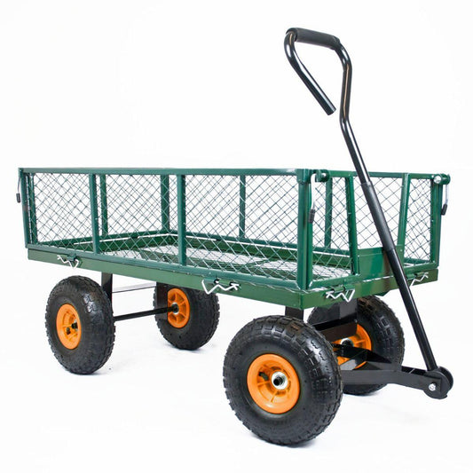 Large Metal Green Garden Trolley Cart Gardening DIY Camping Aid 105L - Home Inspired Gifts