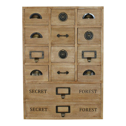 14 Drawer Wooden Desktop Table Storage Cabinet Trinket Drawers - Kporium Home & Garden