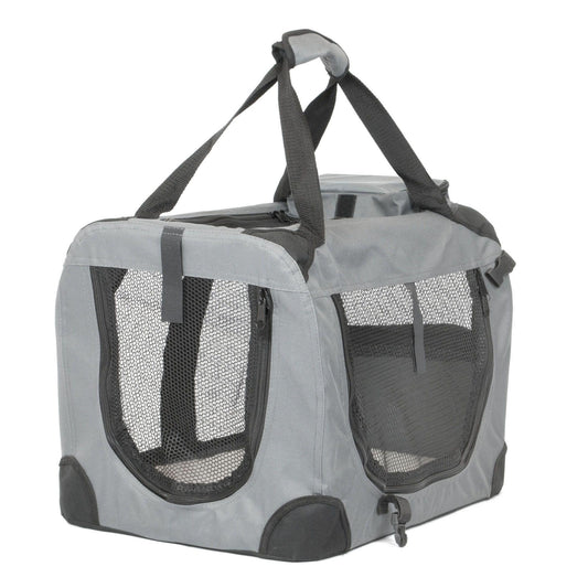 Compact Soft Grey Pet Carrier for Dogs Cats - Portable Foldable Travel Solution - Home Inspired Gifts