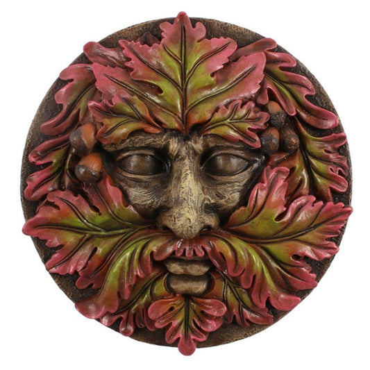 Green Man Round Face Pagan Wall Plaque - Home Inspired Gifts