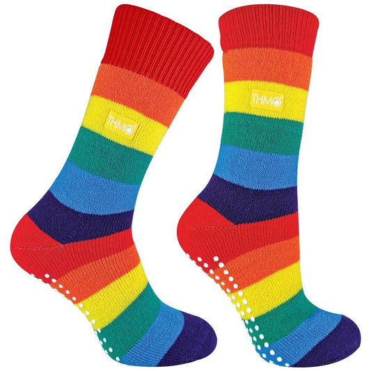 Unisex Mens Ladies Warm Anti Slip Rainbow Thermal Slipper Socks - Home Inspired Gifts