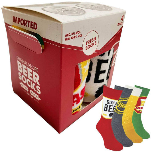 BOXT Men's Novelty 4 Pack Pairs Socks Set Beer Gift Box - Home Inspired Gifts