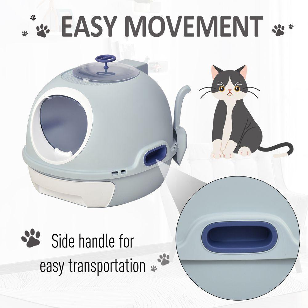Cat Litter Box Enclosure with Removable Tray Scoop and Skylight - Home Inspired Gifts