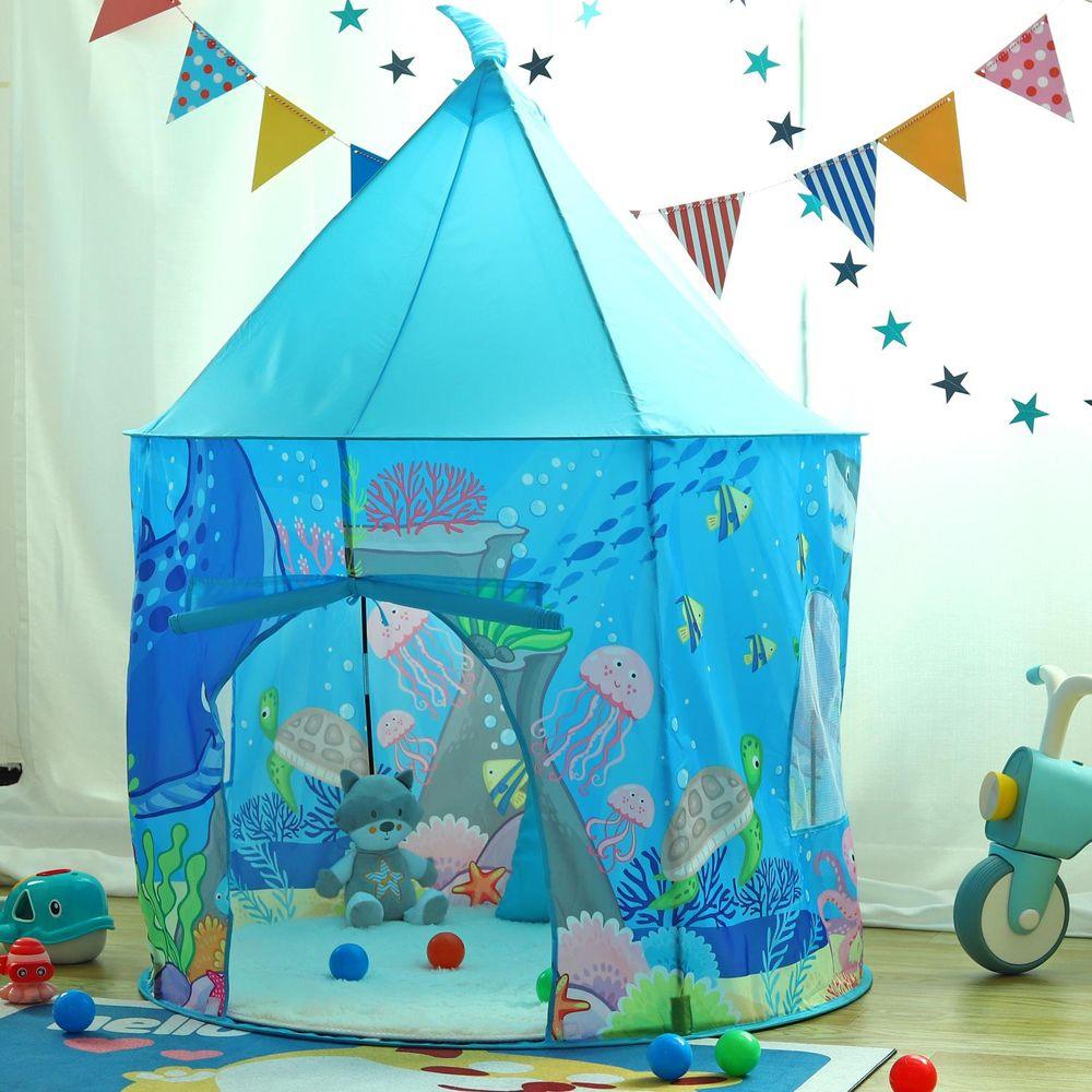 Ocean Play Tent Portable Foldable Blue Pop Up Garden Playhouse - Home Inspired Gifts