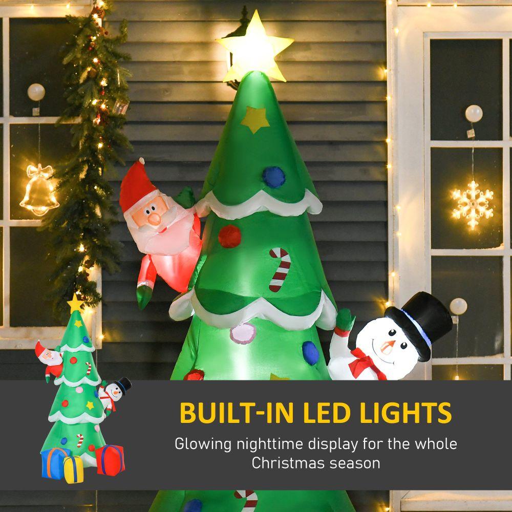 2.1m Christmas LED Inflatable Tree with Santa Snowman Gift Box Decoration - Home Inspired Gifts