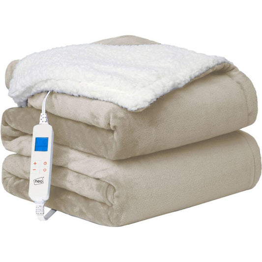 Electric Heated Throw Over Blanket Reversible - Beige - Home Inspired Gifts